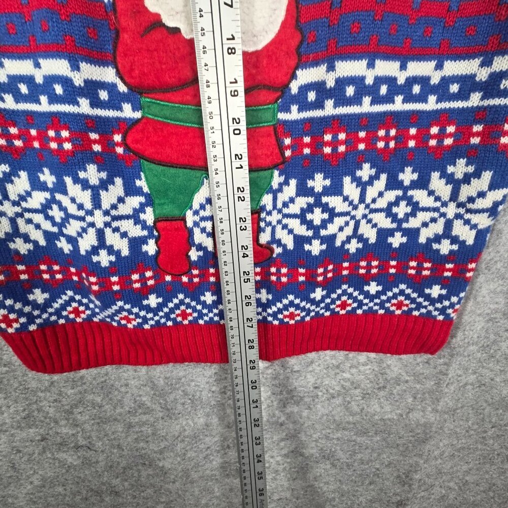 33 Degrees Long Sleeve Knit Pullover Christmas Sweater Blue Size L - Picture 4 of 8